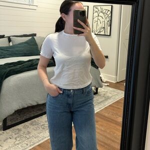 H&M White Basic Crew Neck Tee